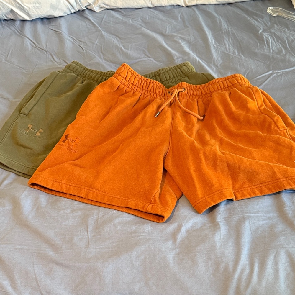 Under Armour Men's Athletic Shorts in Orange and Olive